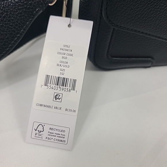 NWT DKNY Maxxe Mini Flap Crossbody Bag Black Gold Hardware 7.5"x5" RETAIL $139 - Picture 7 of 10